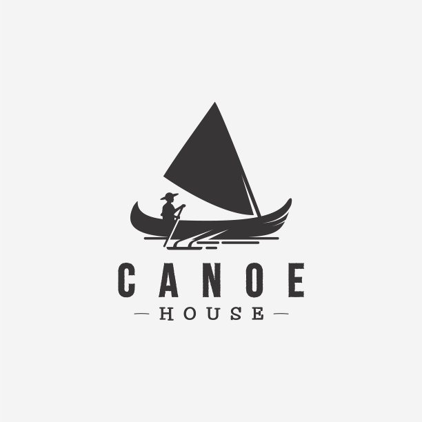 复古的独木舟标志图片下载