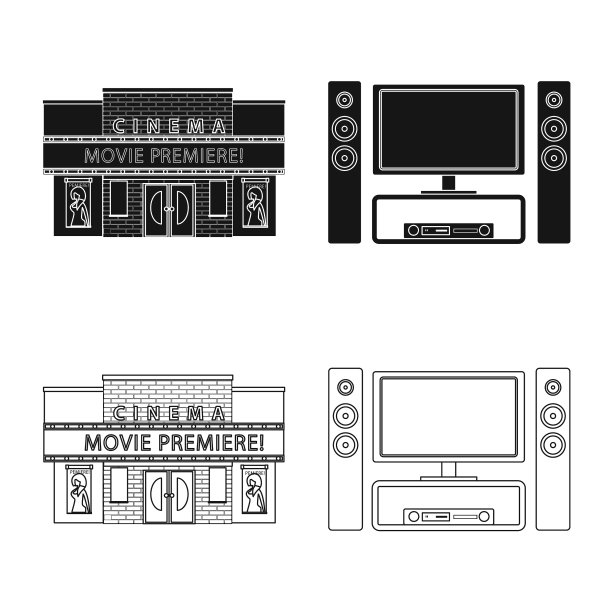 设计电视和电影符号图片下载