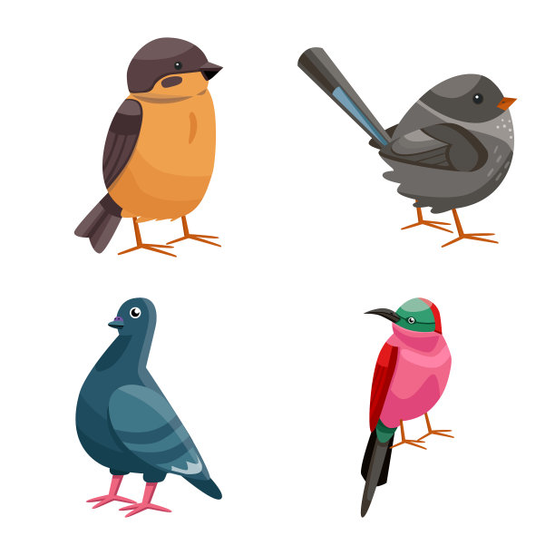 孤立对象动物和野生图标集图片下载