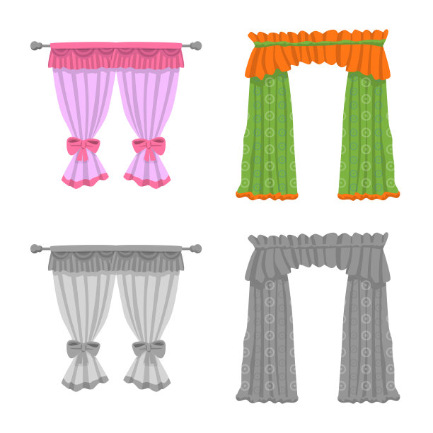 设计窗帘和窗帘的标志套图片下载