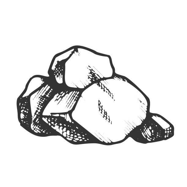 石材岩石装饰元素单色图片下载