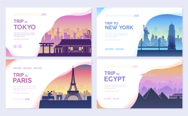 旅游信息卡景观模板图片下载