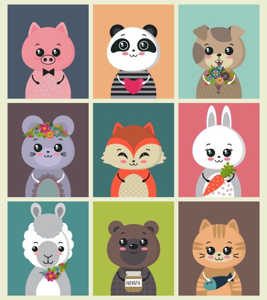 收集可爱多彩的卡片图片下载