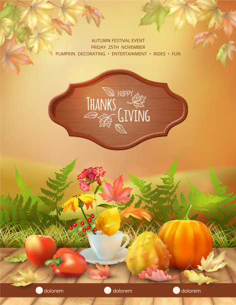 感恩节快乐传单图片下载