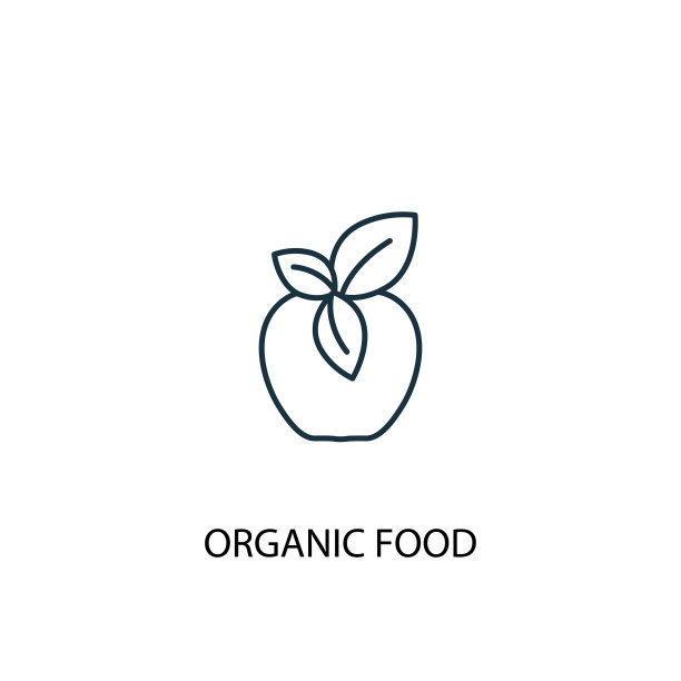 有机食品概念线条图标简单元素图片下载