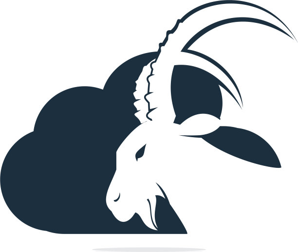 山羊和云的标志设计图片下载