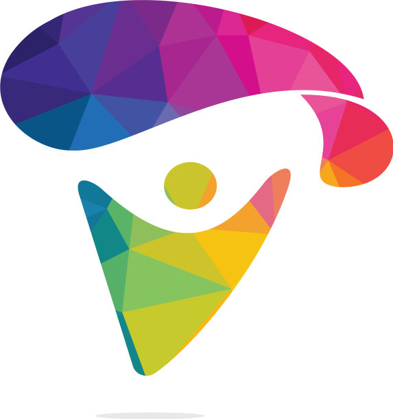 跳伞者的降落伞标志设计图片下载