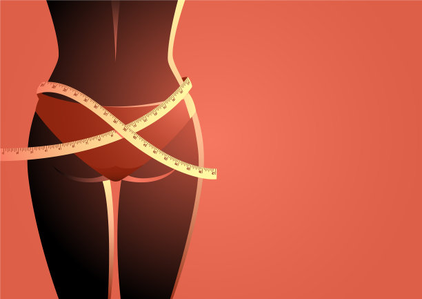 理想的女性腰围用卷尺测量图片下载