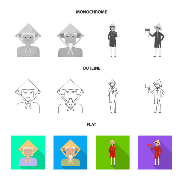 国家和亚洲标志设置图片下载