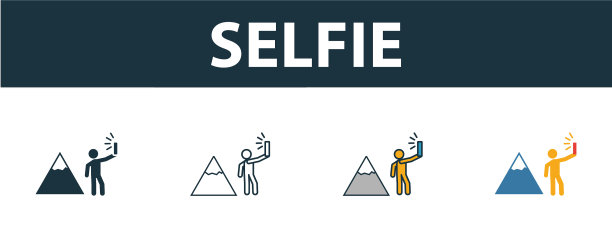 自拍图标设置四个不同的简单符号图片下载