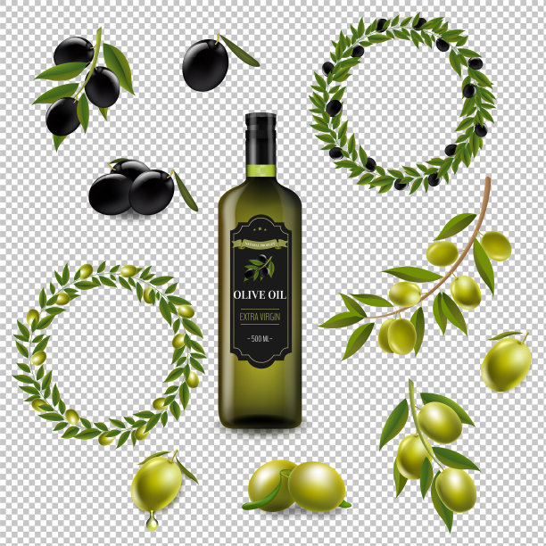 橄榄色，花环孤立透明图片下载