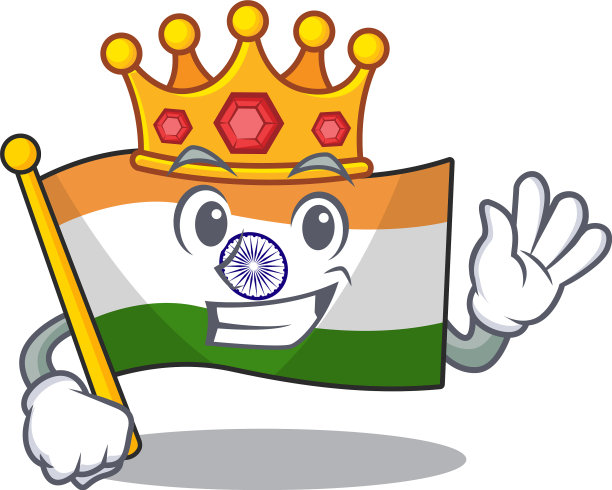 国王印第安国旗保存在卡通橱柜图片下载