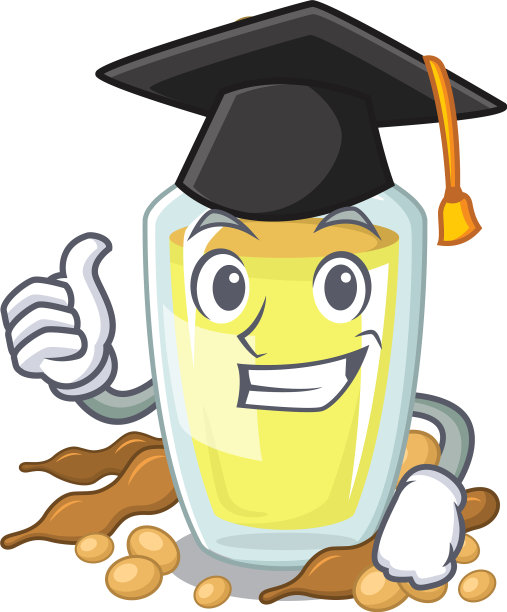 吉祥物碗里的毕业大豆油图片下载