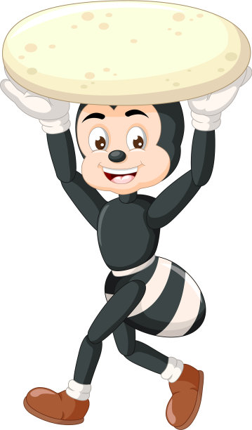 有趣的黑色蚂蚁与白色巨石的卡通图片下载