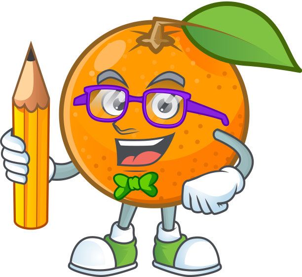 学生甜橙汁卡通吉祥物图片下载