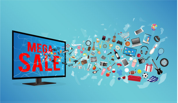 破屏幕电视与巨额销售图片下载