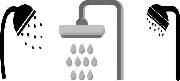 淋浴图标上的白色背景图片下载