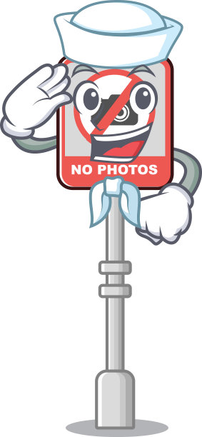 水手没有相机贴在卡通门上图片下载