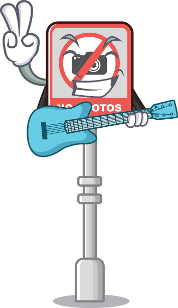 有吉他，没有相机孤立与卡通图片下载