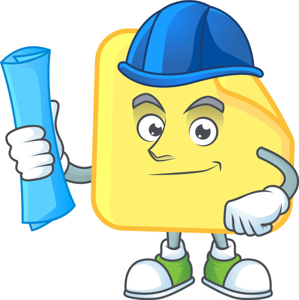 建筑师黄色圆形贴纸纸图片下载