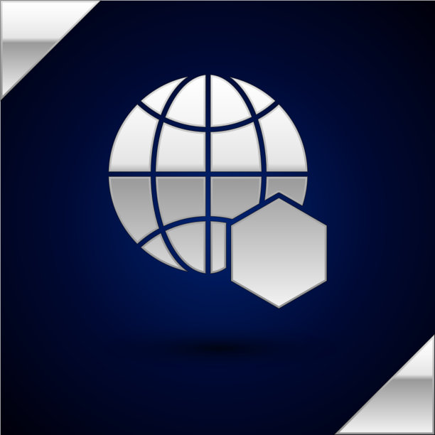 银蜂窝地图世界图标孤立上图片下载