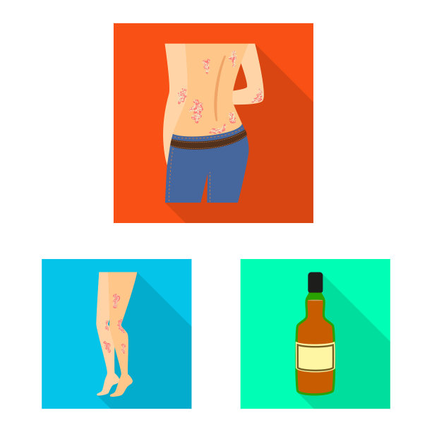 设计皮肤病学和疾病标志集图片下载