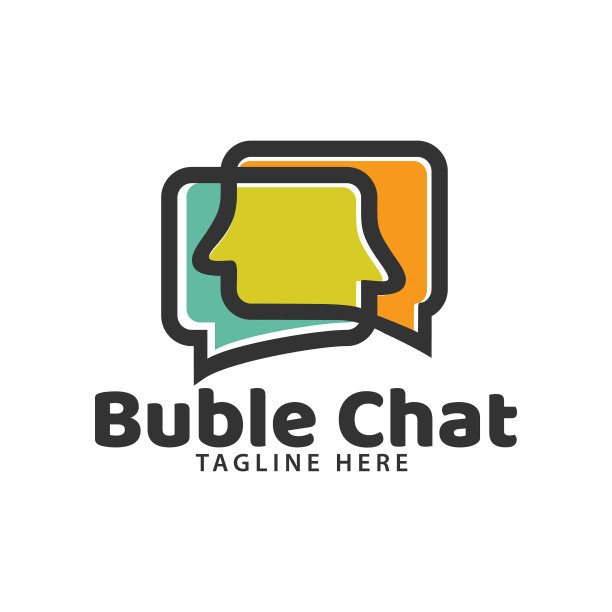 泡泡双聊天线标识设计模板图片下载