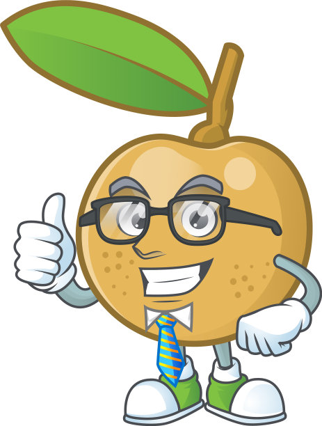 商人可爱的龙眼水果卡通配图片下载