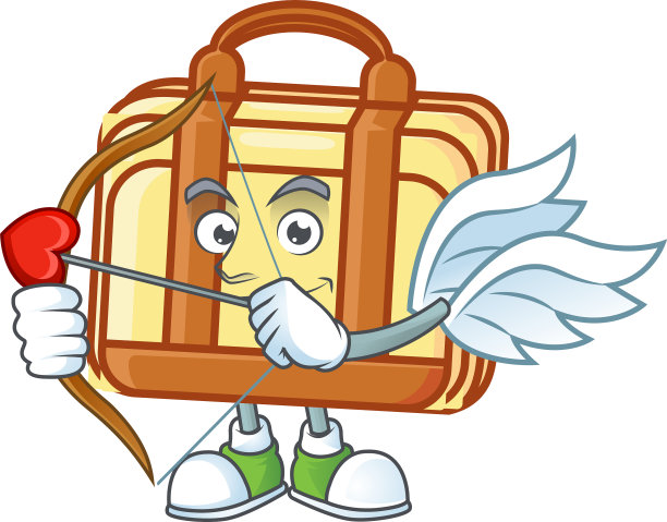 丘比特工作箱卡通工作材料图片下载