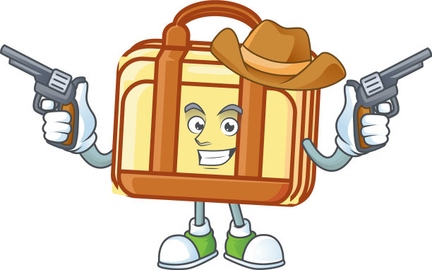 牛仔工作手提箱卡通工作材料图片下载