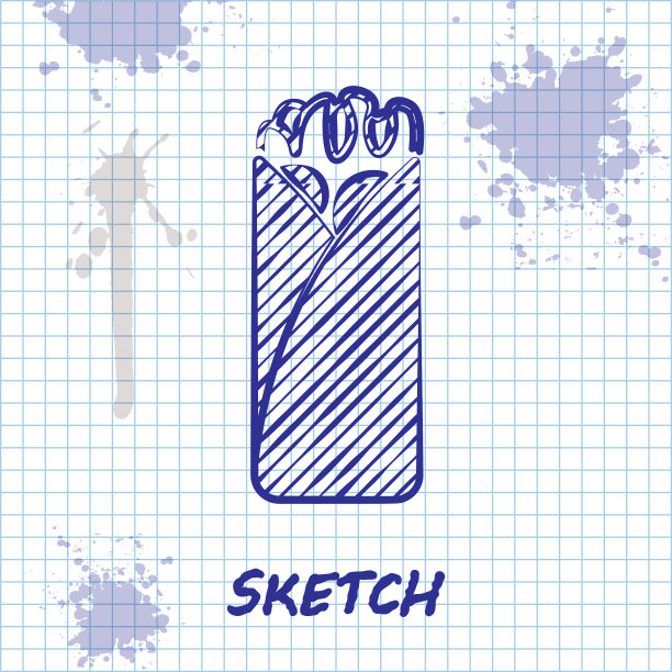 素描线玉米煎饼图标孤立在白色图片下载