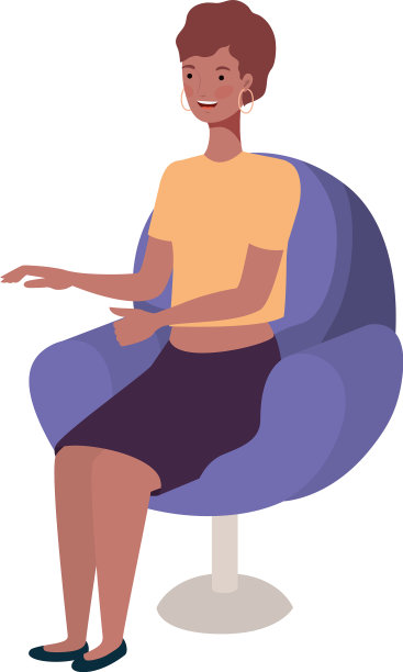 年轻的黑人妇女坐在沙龙的椅子上图片下载