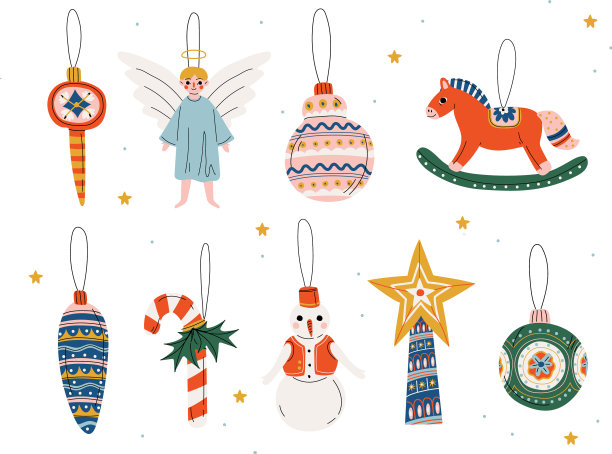 圣诞三装饰元素挂图片下载