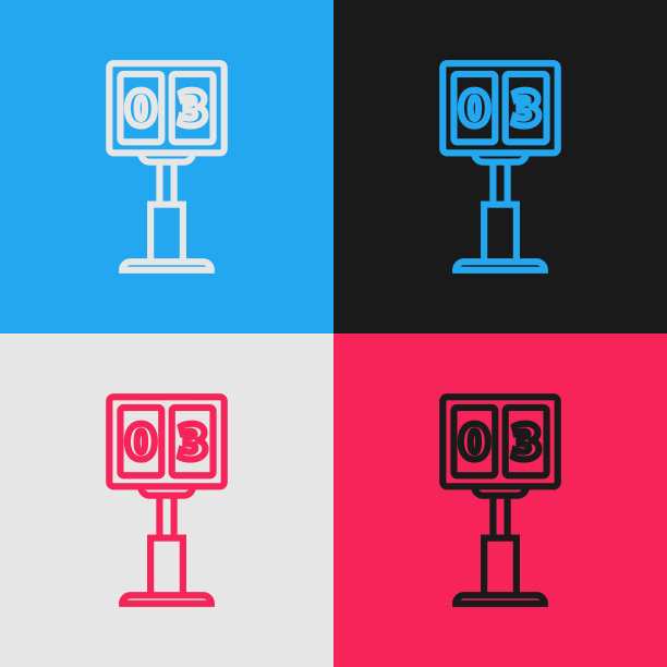 彩色线运动足球机械记分牌图片下载