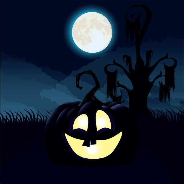 万圣节的夜景与南瓜图片下载