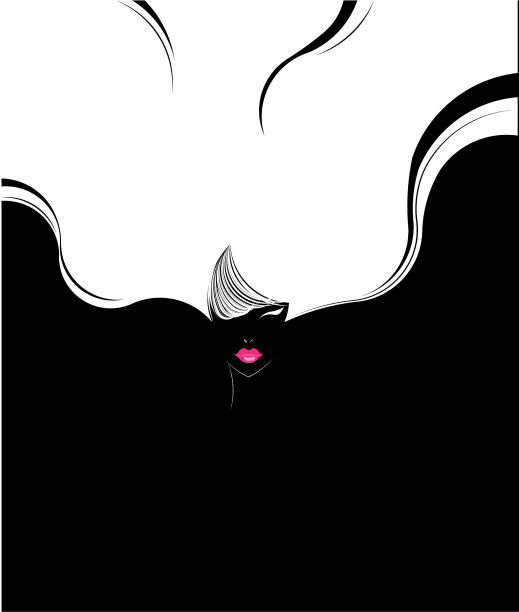 女人长发造型标志标志女人的脸图片下载