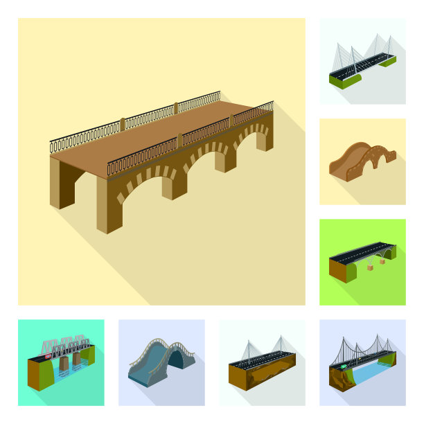 孤立的对象连接和设计标志集图片下载