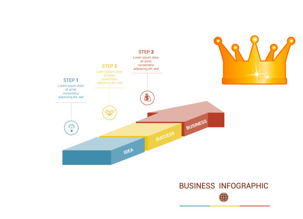 信息图从3部分彩色箭头图片下载