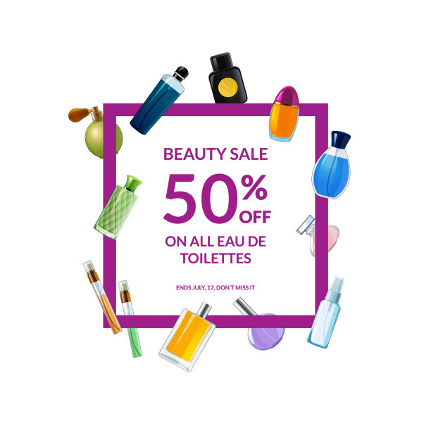 香水瓶框架与地方的文字图片下载