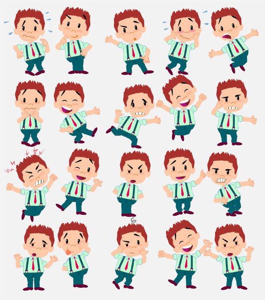 卡通人物商人在时尚休闲图片下载