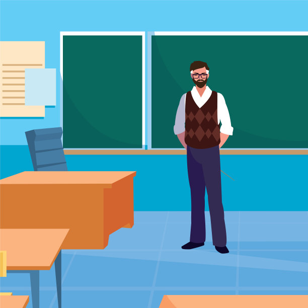 有教室和黑板的老师图片下载