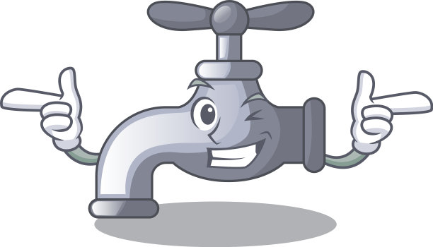 卡通浴室内安装的眨眼水龙头图片下载