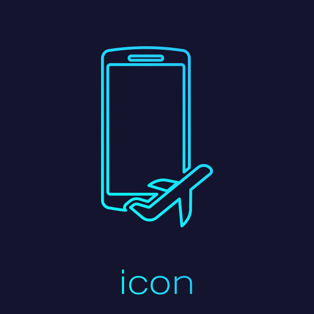 绿松石飞行模式在移动电话线路图片下载