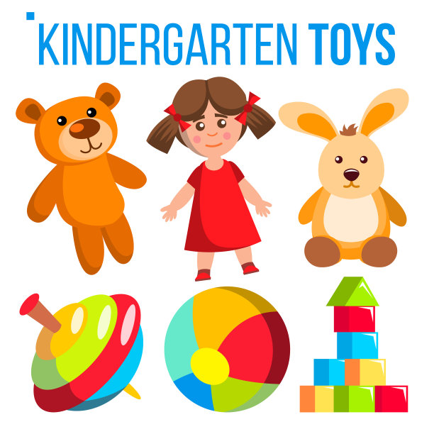 幼儿园玩具套装色彩鲜艳的物品图片下载