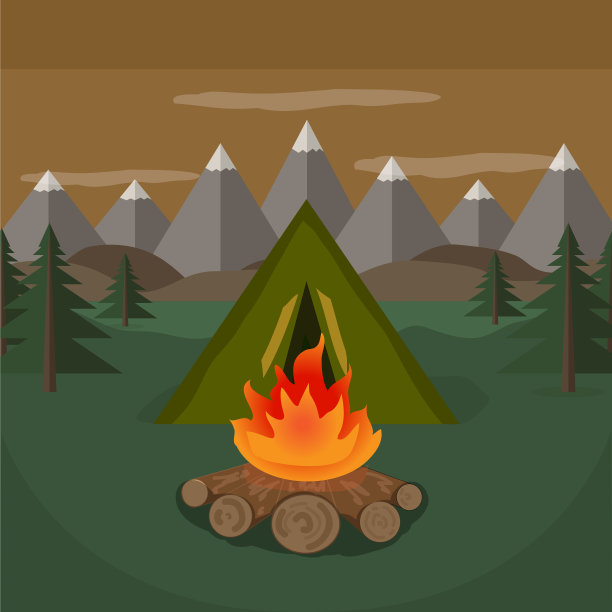 山附近的帐篷营地图片下载