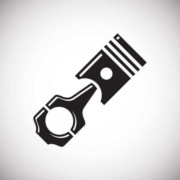 发动机活塞图标在白色背景图形图片下载