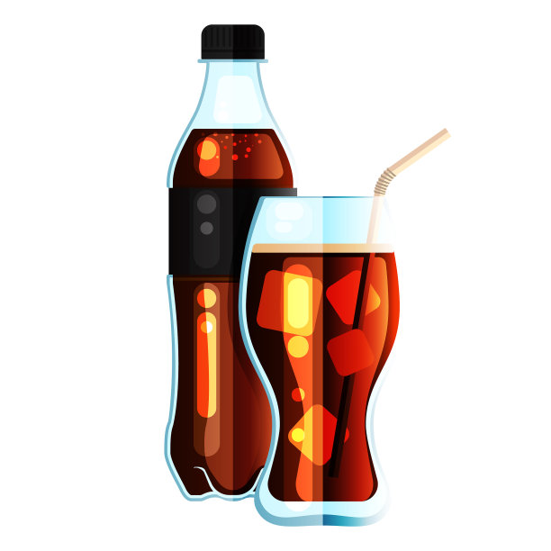 可乐瓶图标苏打水瓶与黑色标签和图片下载