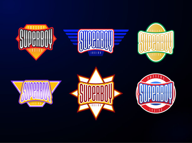 运动标志排印设置超级男孩英雄图片下载
