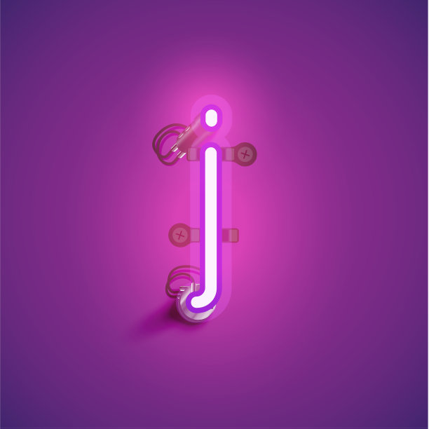 粉色现实霓虹人物与电线和图片下载