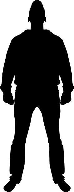 男子站在帽子视野与前面的图标黑色图片下载